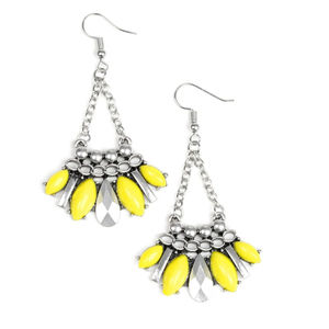 New Terra Tribe Yellow Dangle Silver Boho Earrings